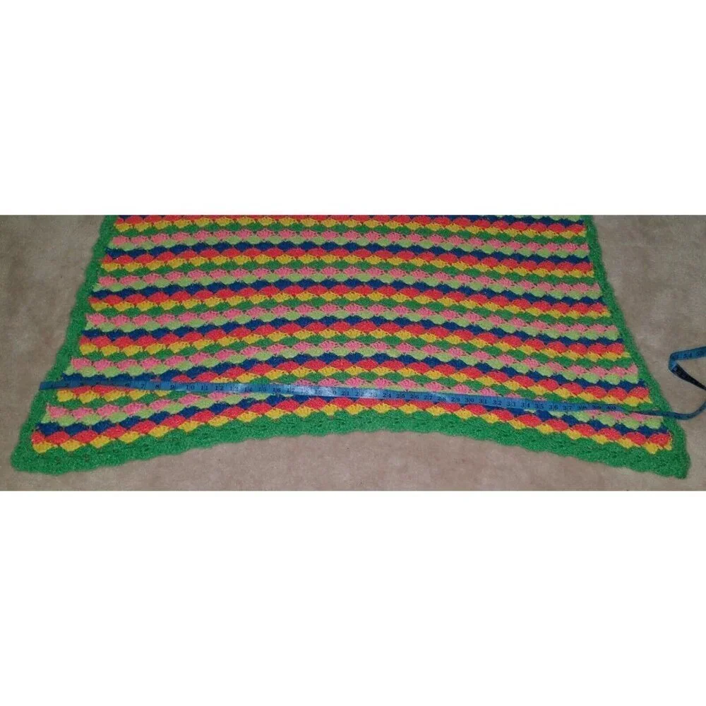 VTG Handmade Knit Blanket 45
